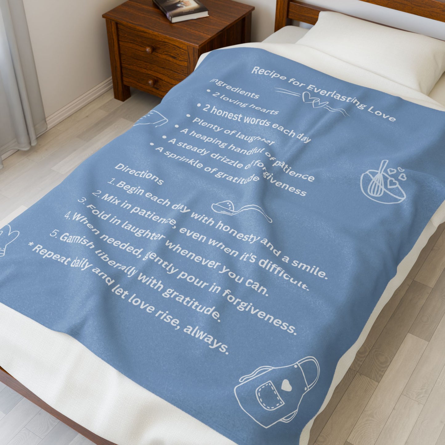 RECIPE FOR LOVE- Soft Throw Blanket (Ocean Haze)
