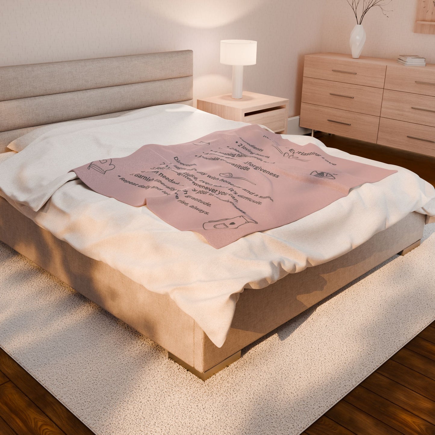 RECIPE FOR LOVE- Soft Throw Blanket (Blossom Blush)