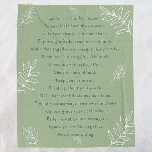 MARRIAGE TIPS- Soft Throw Blanket (Fern Green)