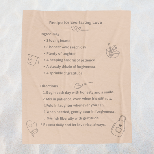 RECIPE FOR LOVE- Soft Throw Blanket (Warm Sand)