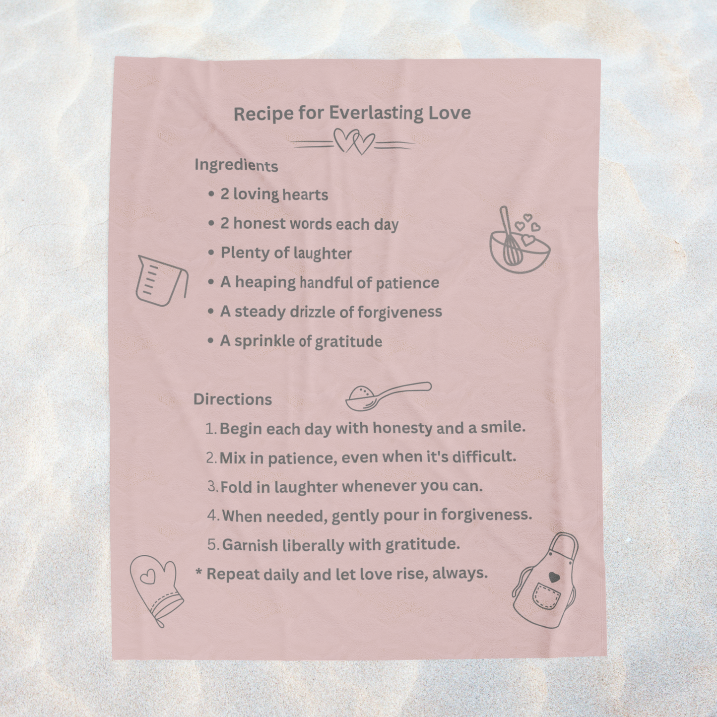 RECIPE FOR LOVE- Soft Throw Blanket (Blossom Blush)