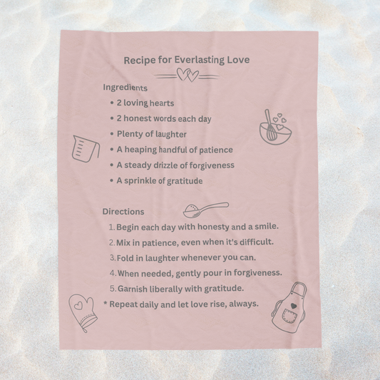 RECIPE FOR LOVE- Soft Throw Blanket (Blossom Blush)