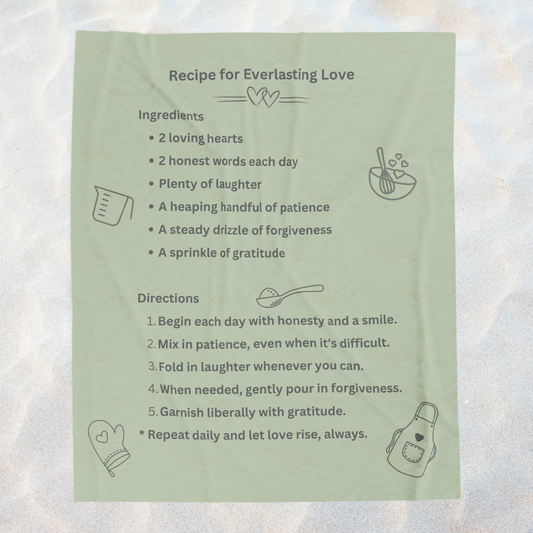 RECIPE FOR LOVE- Soft Throw Blanket (Fern Green)