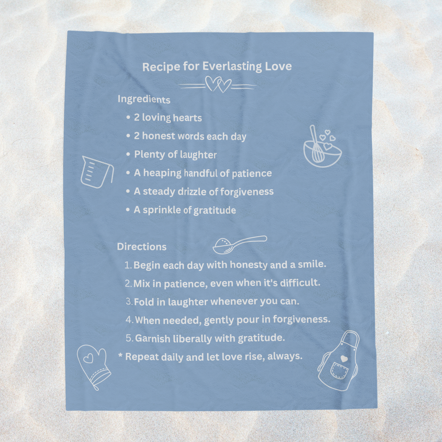 RECIPE FOR LOVE- Soft Throw Blanket (Ocean Haze)
