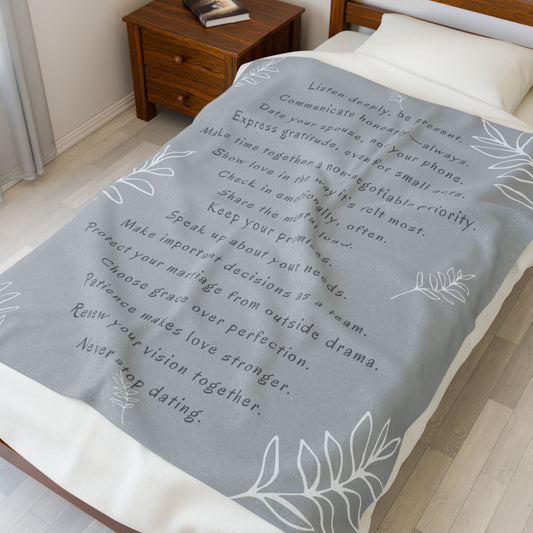 MARRIAGE TIPS- Soft Throw Blanket (Lunar Dust)