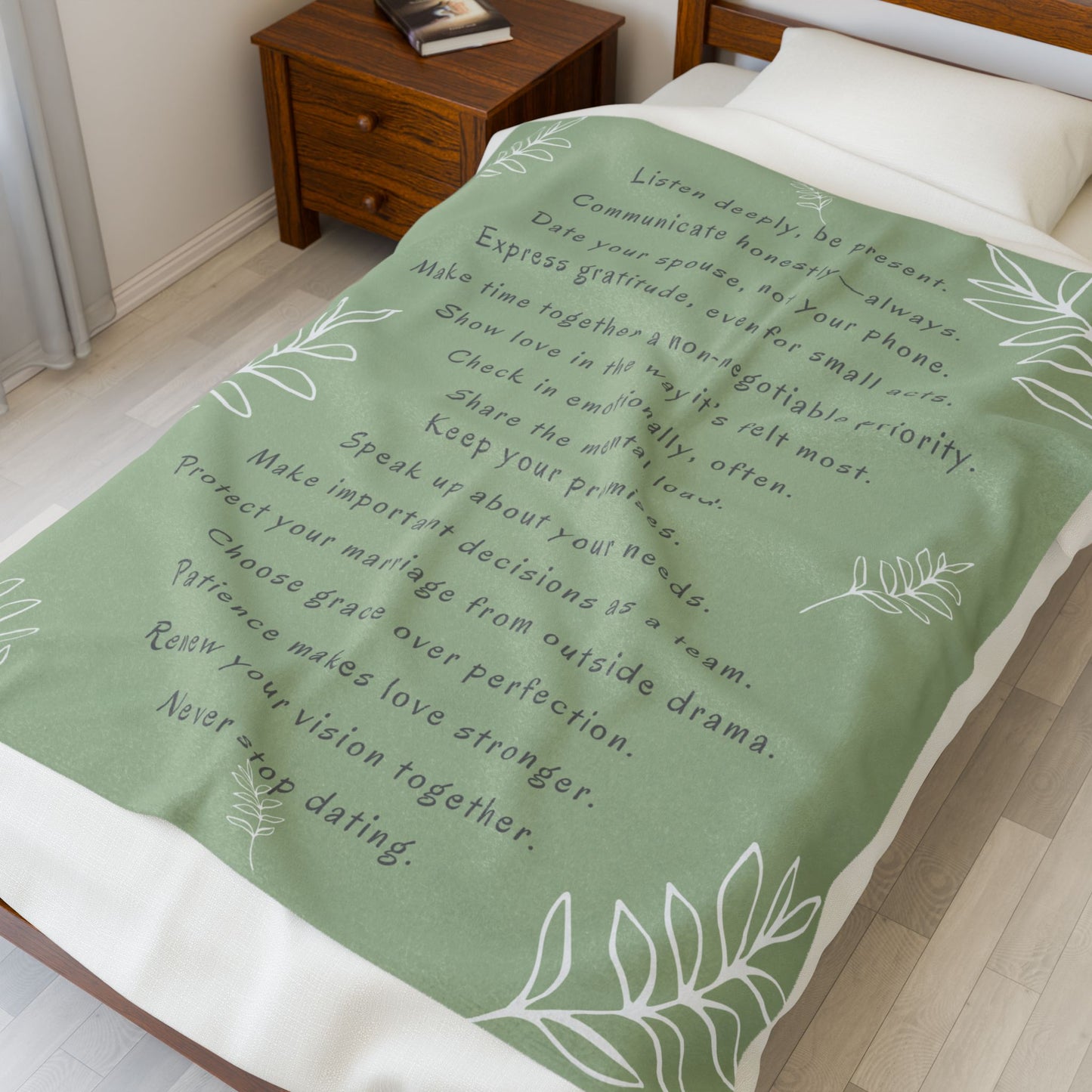 MARRIAGE TIPS- Soft Throw Blanket (Fern Green)