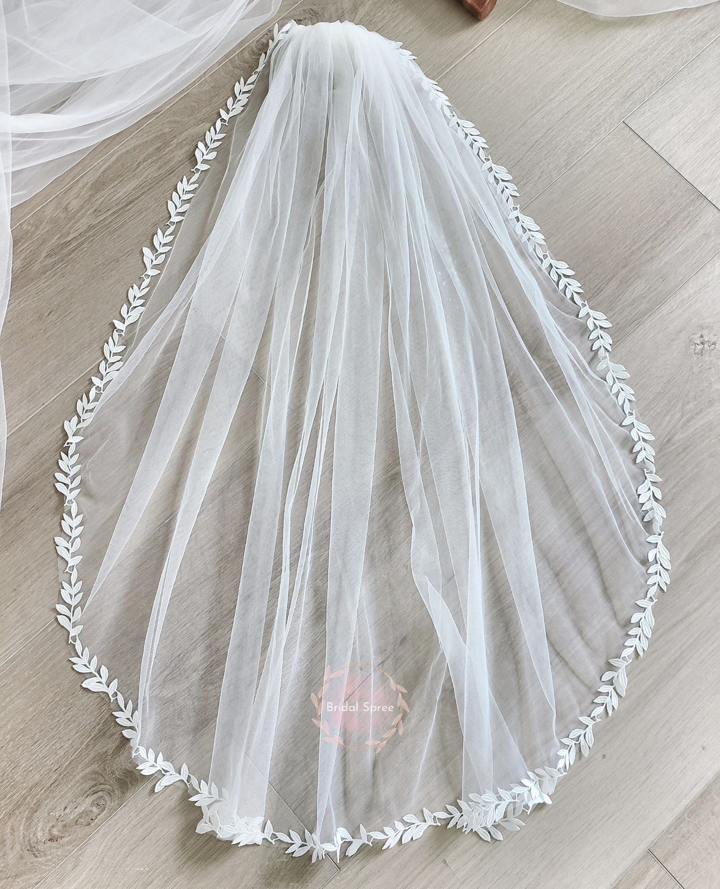 Boho Lace Fingertip Waist Veil sold by Bridal spree canada usa