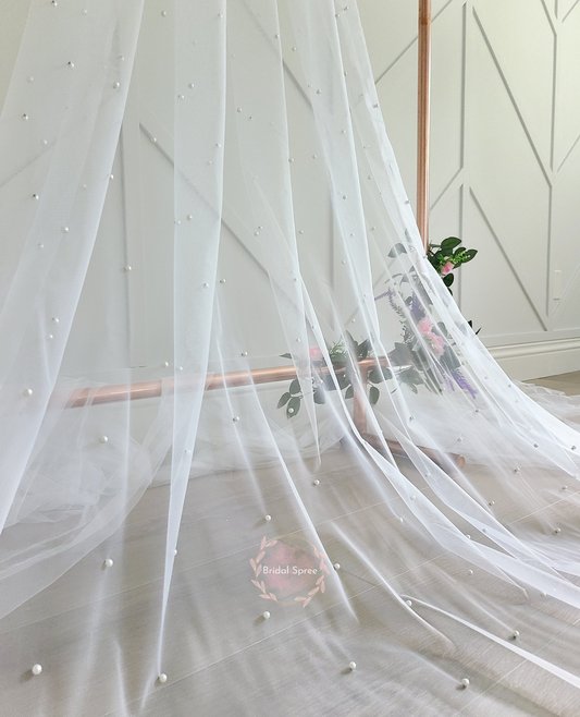 Pearl Cathedral Veil Sold by Bridal Spree Canada USA