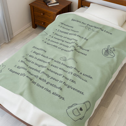 RECIPE FOR LOVE- Soft Throw Blanket (Fern Green)