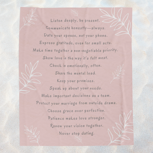 MARRIAGE TIPS- Soft Throw Blanket (Blossom Blush)