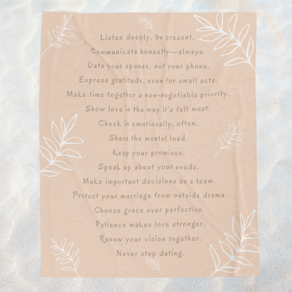 MARRIAGE TIPS- Soft Throw Blanket (Warm Sand)