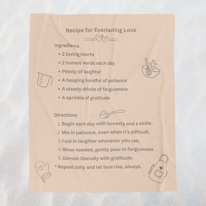 RECIPE FOR LOVE- Soft Throw Blanket (Warm Sand)