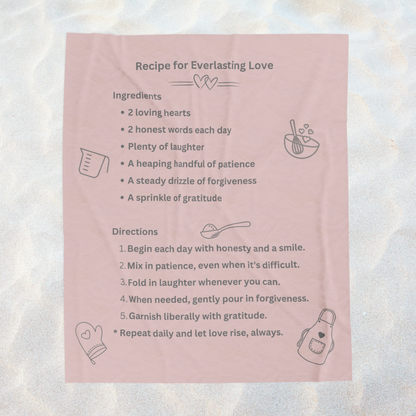 RECIPE FOR LOVE- Soft Throw Blanket (Blossom Blush)