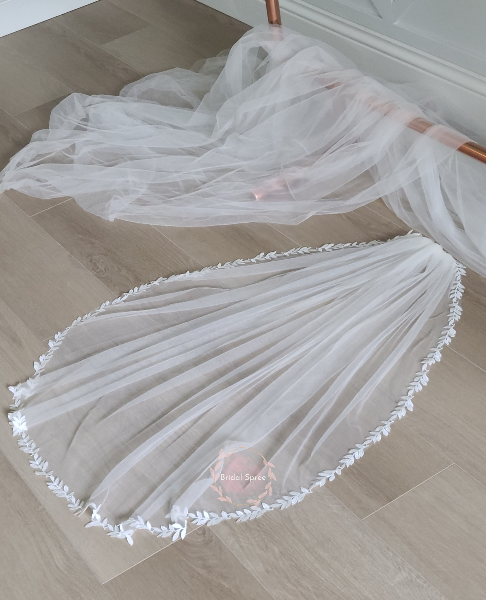 Boho Lace Fingertip Waist Veil sold by Bridal spree canada usa