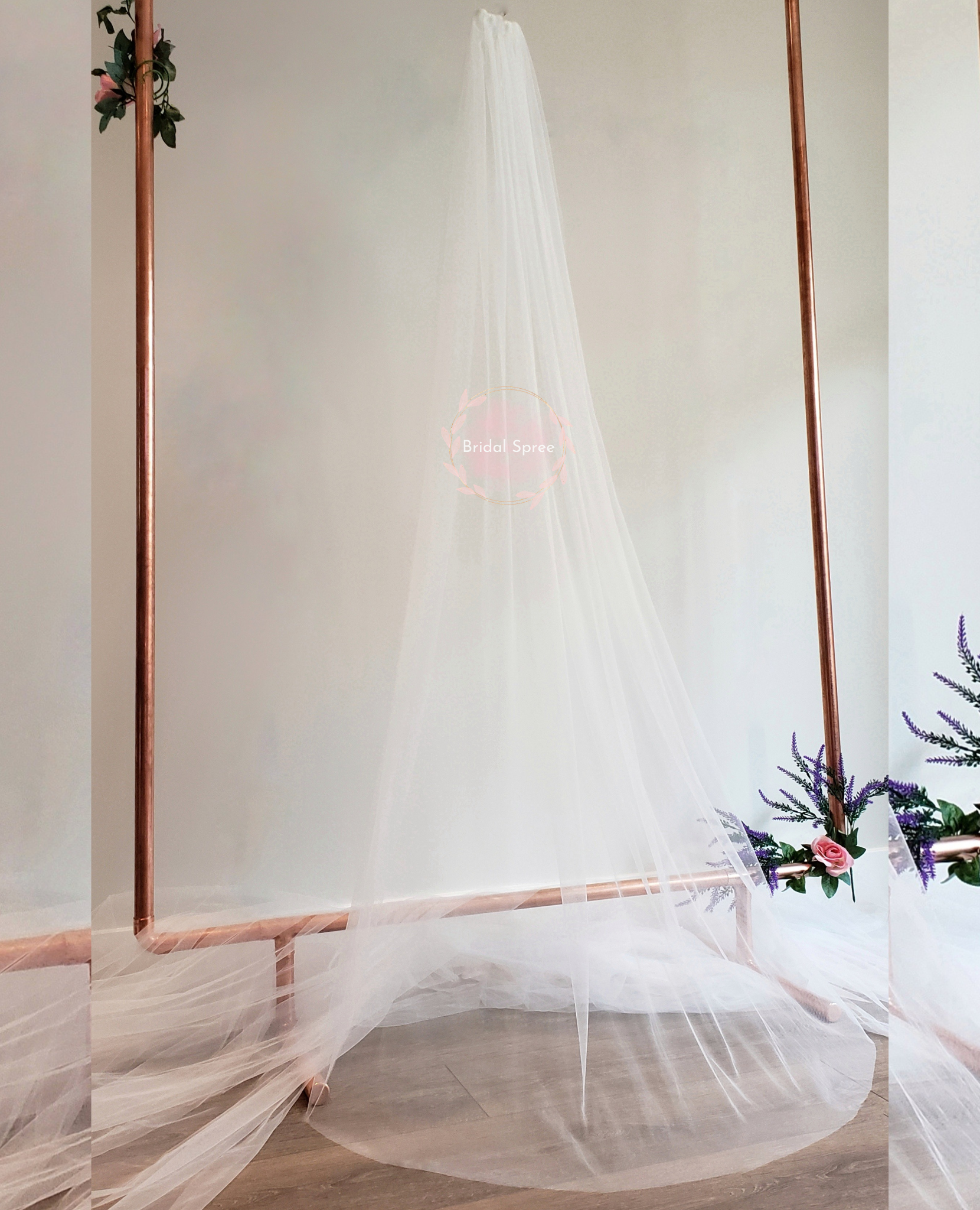 Plain White Floor Veil from Bridal Spree Luxuriously Soft Canadian and USA Veil Store