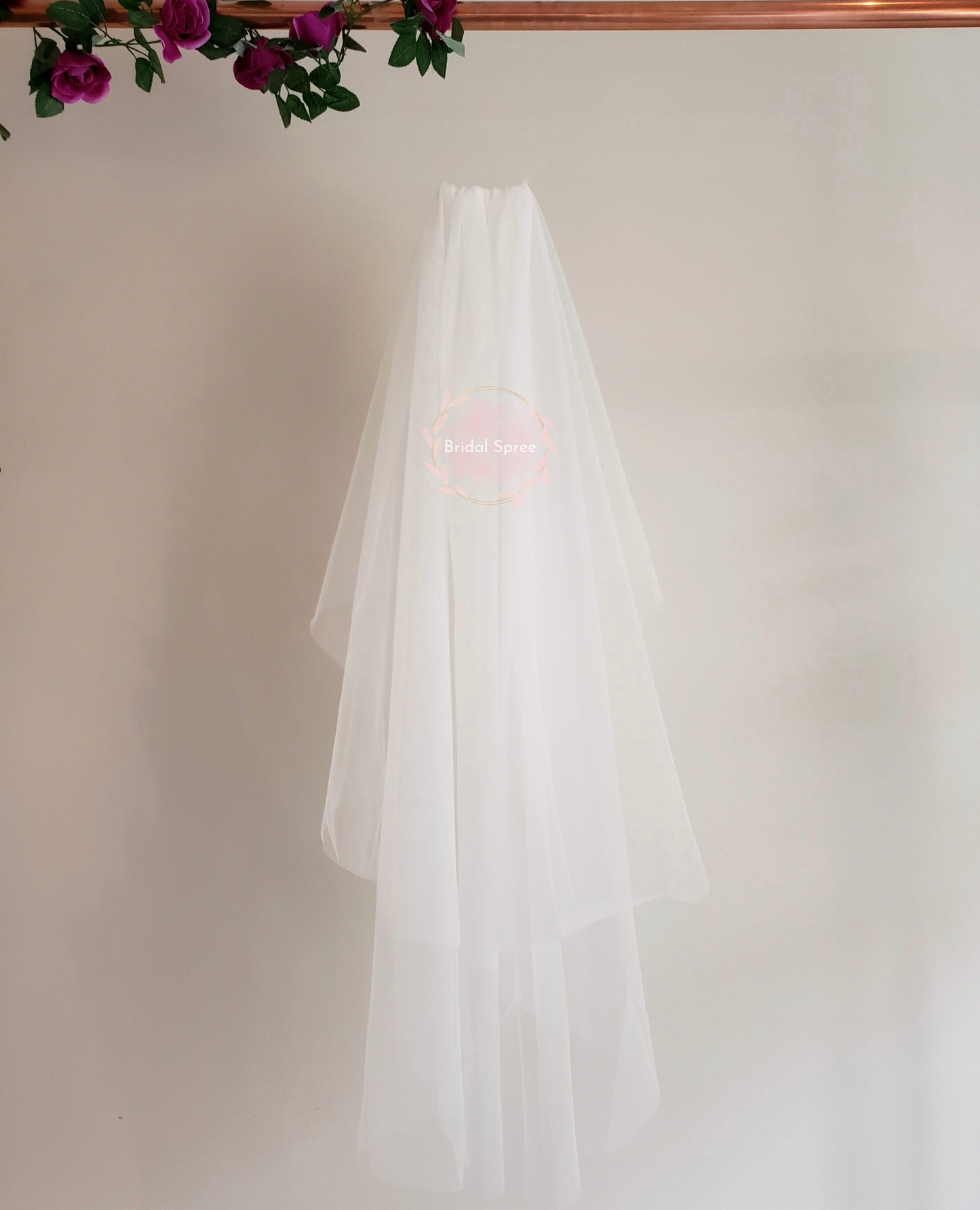 Two tier fingertip veil with blusher sold by Bridal spree Veil Store