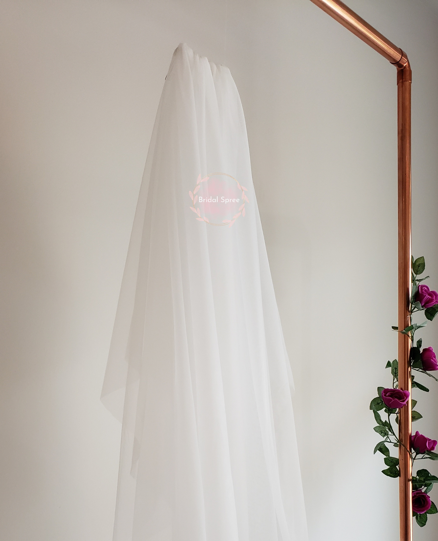 Two tier fingertip veil with blusher sold by Bridal spree Veil Store